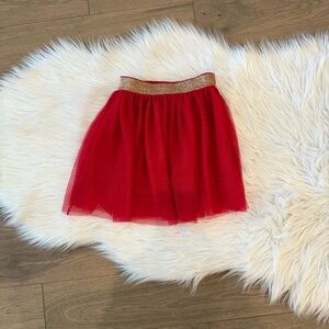 Holiday Time Festive Red Skirt with Gold Waistband